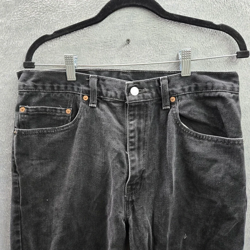 VINTAGE Levi's 505 Men Jeans 34X34 Black Denim Regular Straight 90s‎ USA